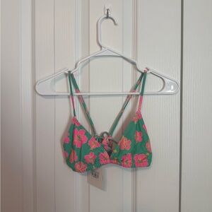 Kulani Kinis Tropical Pink and Green Bikini Top
